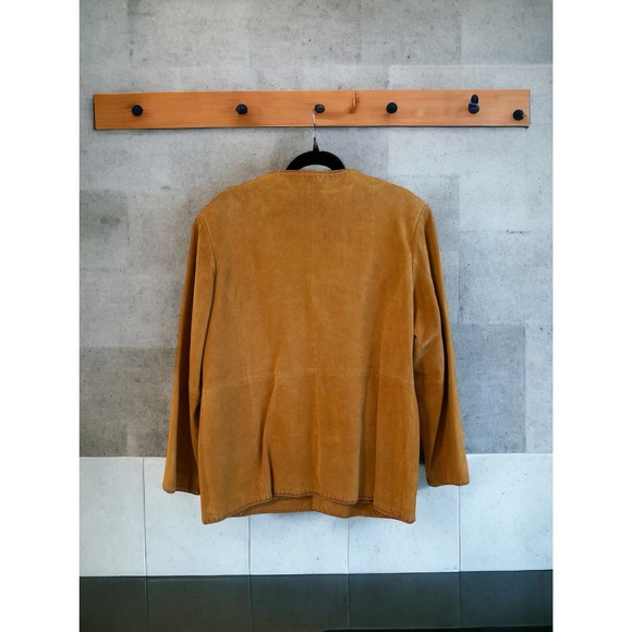 GOLD LEATHER Vintage Terry Lewis Classic Luxuries - Decorative Stitching - SZ L - Picture 2 of 7